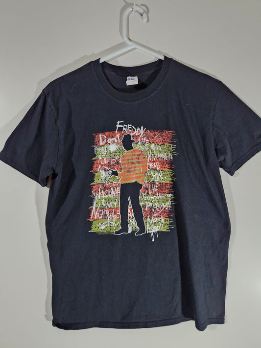 Freddy Krueger Horror Graphic T-Shirt - Black - Size Men's Large