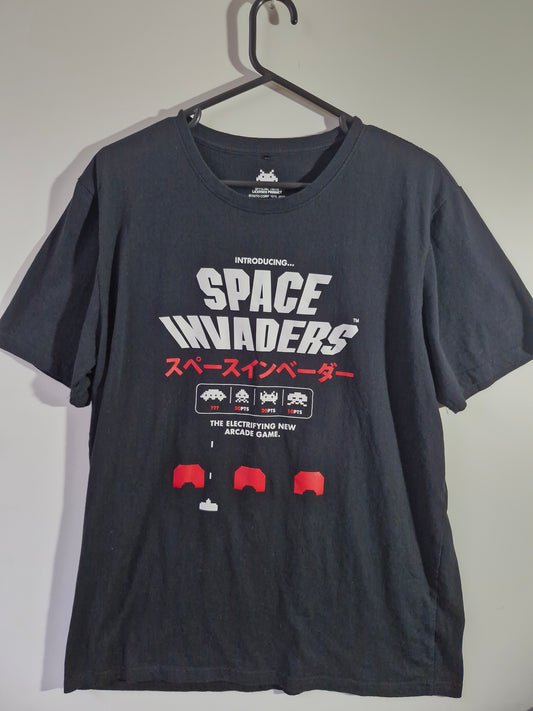 Space Invaders Graphic T-Shirt - Black - Size Men's XXXL