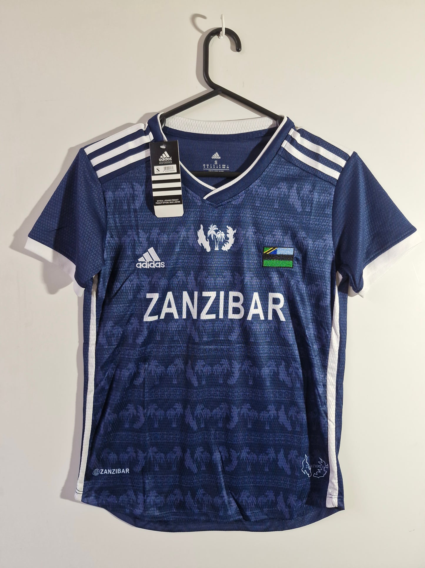 Adidas Zanzibar Support Graphic T-Shirt - Blue &amp; White - Size Men's Small