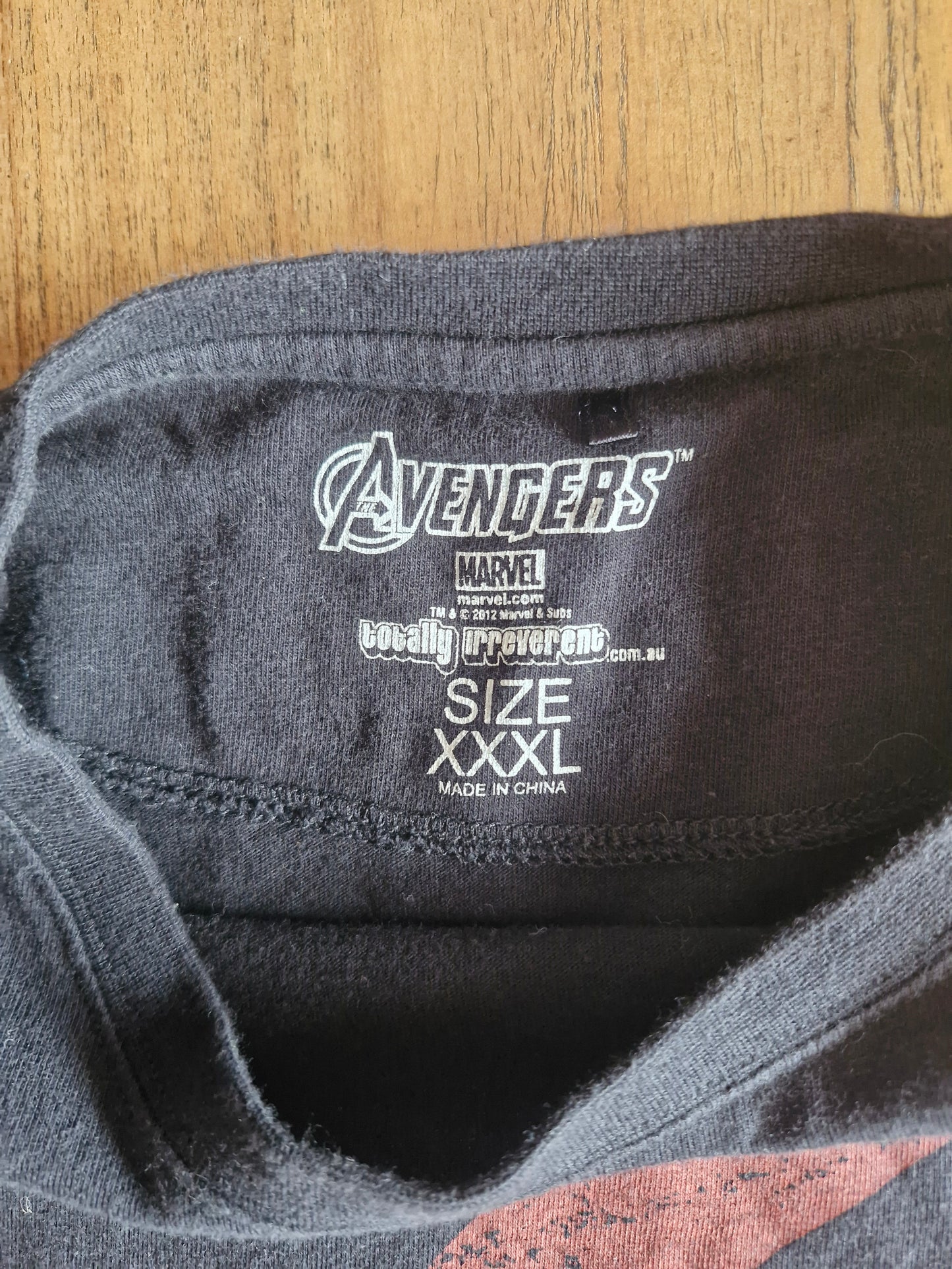 Marvel Avengers Logo T-Shirt – Black – Size XXXL